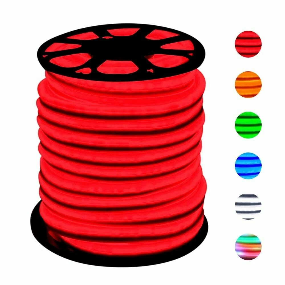 16.4ft LED Neon Rope Light Strip 2835 SMD Waterproof Buliding Home Floor Decor