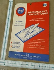 Vintage Boye Dressmaker's Tracing Paper 6 Sheets Red Yellow Blue White