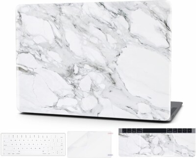 MacBook Pro 14 Hard Shell Case Marble Apple Cut Out Keyboard