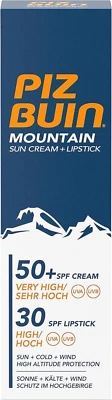 KENVUE (JOHNSON & JOHNSON LTD) Piz Buin Mountain Face Suncream SPF 50+ and Lipstick SPF 30 2-In-1, 20Ml