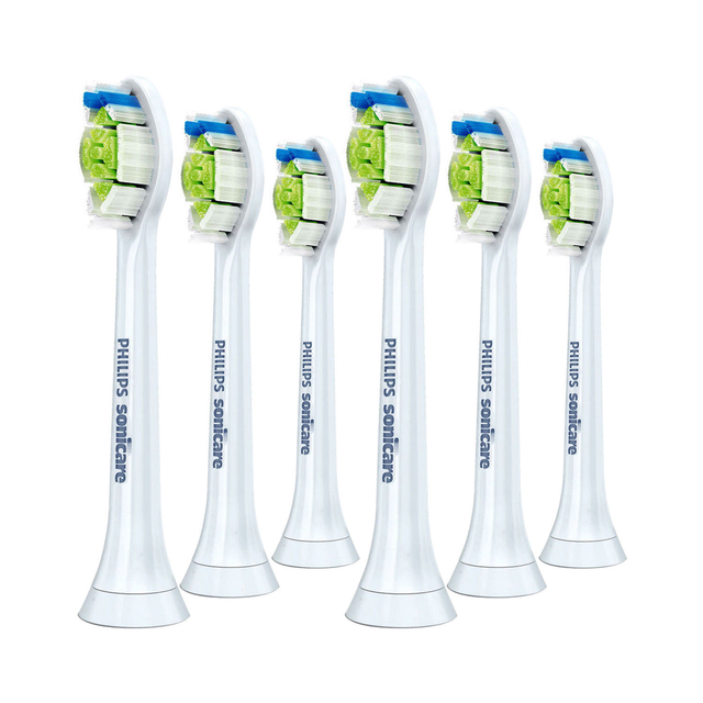 7x Philips Sonicare DiamondClean W3 Whitening Sonic Brush Heads White