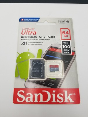 SanDisk Ultra 64GB Micro SDXC UHS-1 Memory Card FULL HD VIDEO NEW IN PACKAGE