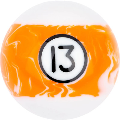 Action #13 White Marble Replacement Pool Ball - RBWM