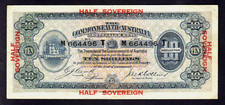 Australia R-3b. (1918) Cerutty/Collins - 10 Shillings.. Bold Prefix & Suffix M/T