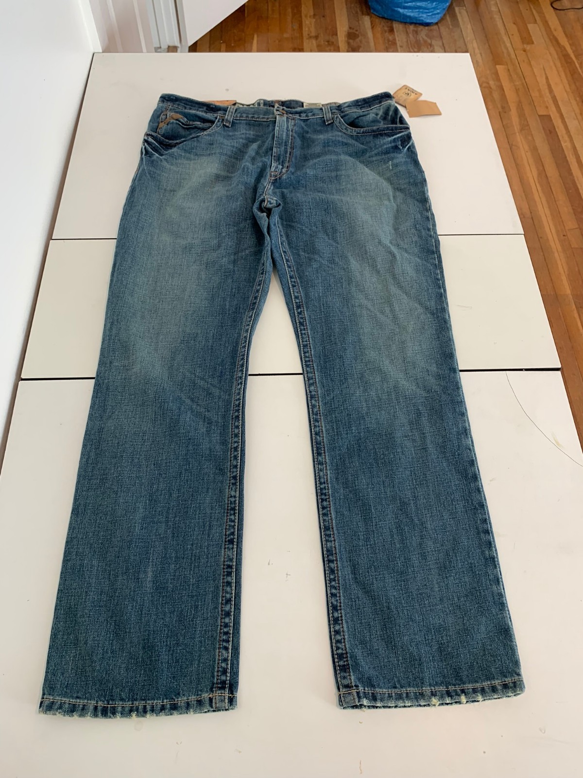 40x34 Medium Wash Rocker Low Rise Bootcut Denim Workwear Cow