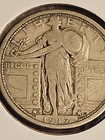 1917-D Standing Liberty Quarter Type 1 Fine F Better Date 90% Silver Key First-Y — photo 2
