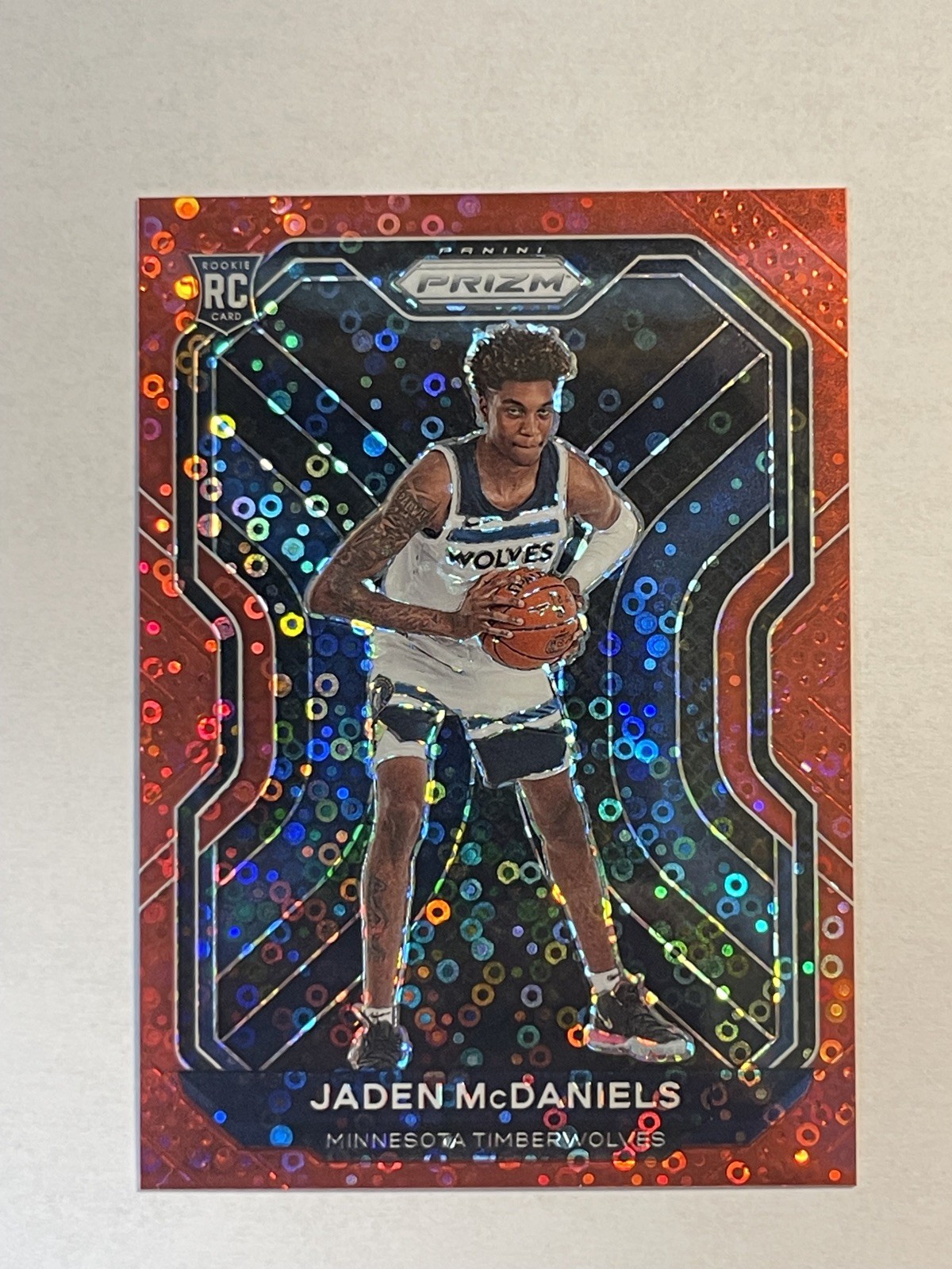 Jaden McDaniels 2020-21 Panini Prizm Red Disco Rookie /125! #277 Timberwolves RC