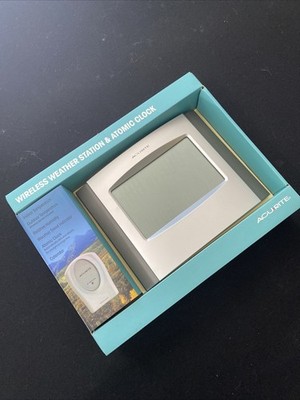 New AcuRite 75321A1 Digital Atomic Wall Desk Clock Indoor Gray LCD Display Unit