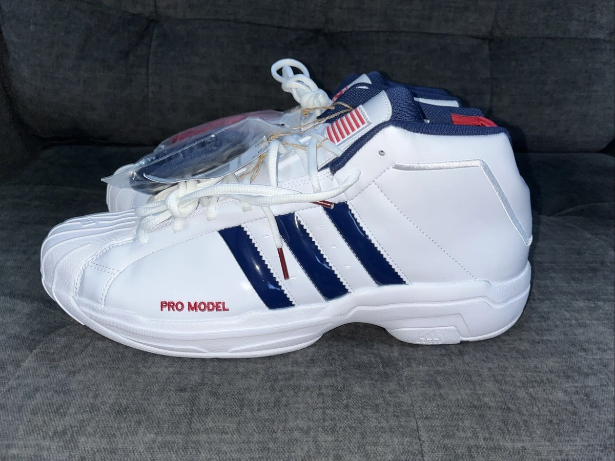 Preços baixos em adidas Pro Model 2G USA - White Red | eBay