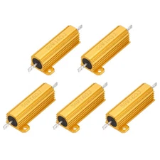 5pcs 50W 16 Ohm 5% Aluminum Housing Case Resistor, Wirewound Resistors Gold