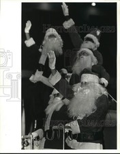 1985 Press Photo Five Santa Claus at Times-Picayune's Doll and Toy Fund event