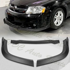 For 2011-2014 Dodge Avenger STP-Style Matt Black Front Bumper Body Spoiler Lip