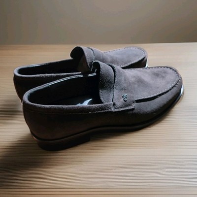 CK Calvin Klein Penny Loafer  DARK Brown Suede Leather Size 41 Men