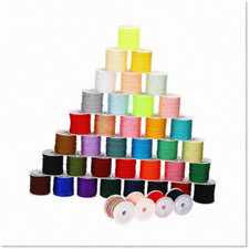 1968 Yards 0.8mm Nylon String Cord - 40 Rolls, 38 Colors - Ideal for Bracelet Ma