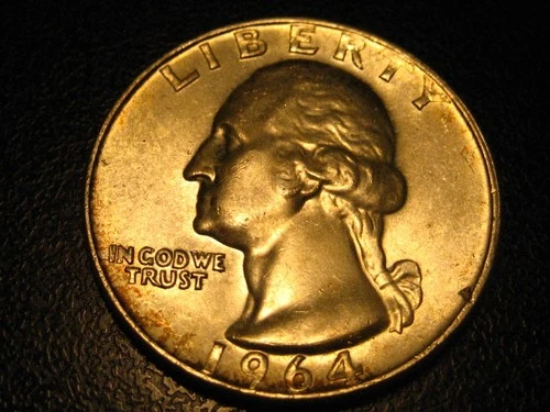 1964-P 90% Silver Washington Head Quarter BU Some Toning  ^^^^^