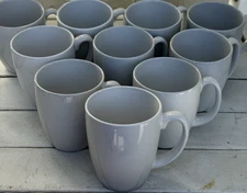 Coreclle White Stoneware Mugs Set of (10)