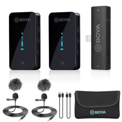 BOYA BY-XM6 S4 Wireless Lavalier Microphone for iPhone iPad, Dual Cordless Cl...