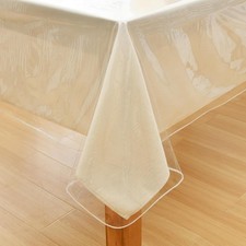 54"x80" Heavy Duty Clear Vinyl Tablecloth Waterproof Oil Proof Table Cover