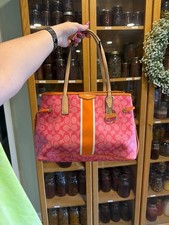 Coach Signature Stripe Drawstring Carryall Tote and Matching Zip Wallet Set Pink