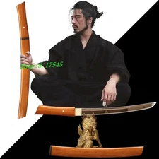 T10 Steel Functional Sword Sharp Rose Wood Japanese Tanto Katana Short Knife