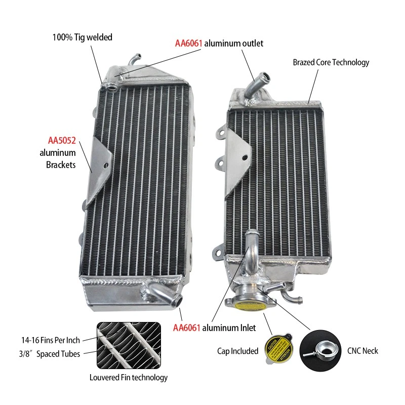 Radiador de aluminio para Kawasaki KX450F KX 450 F 2009 2010 2011 2012 2013-2015 Foto 2 de 4