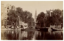 Netherlands, Amsterdam, Groen Burgwal, vintage print, ca.1880 Netherlands, Amsterdam,