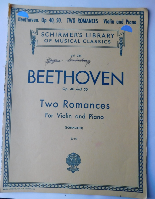 Beethoven: Two Romances for Violin gnd Piano, Schirmir, C. 1923