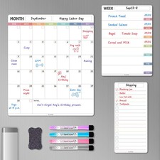 Magnetic Fridge Calendar Whiteboard, Dry Erase Calendar Set