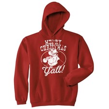 Merry Christmas Yall Unisex Hoodie Funny Sarcastic Christmas Santa Graphic