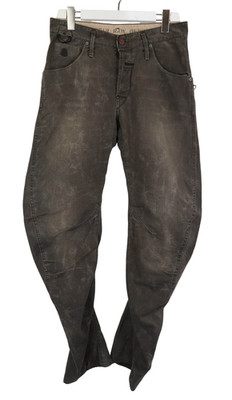 G-Star Arc 3D Mens Jeans W29 Tapered Brown Faded Worn Look Buttons
