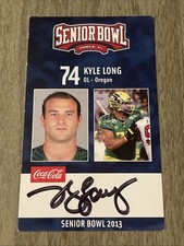 Kyle Long 2013 Senior Bowl Signed Card Rookie RC Oregon Bears Rare. rookie card picture