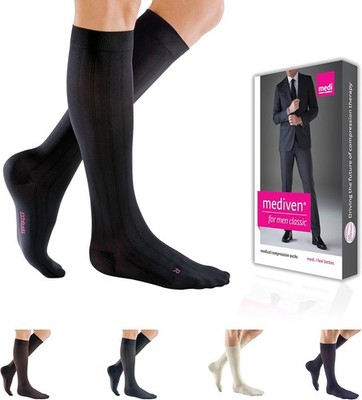 Mediven for Men Classic 15?20 mmHg Knee High Compression Socks ? Closed Toe Supp