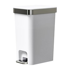 Small Bathroom Trash Can with Lid Soft Close, 10 Liter/2.6 Gallon Slim Garbage C