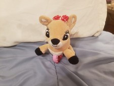 Clarice Rudolph the Red Nosed Reindeer Baby Rattle 6" Plush Plastic Handle