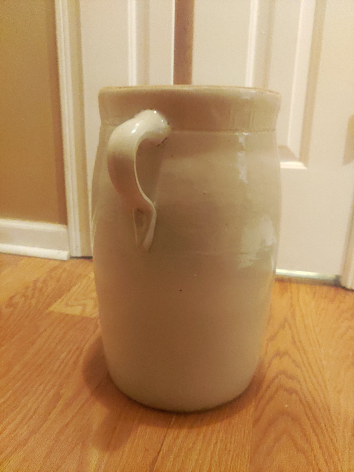 Antique Louisville Pottery Co. Indian Head Blue Cherokee Stoneware Butter Churn