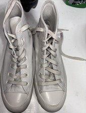 Converse All Star White Leather High Top women  s Sneakers Size 7 men  s 5.5