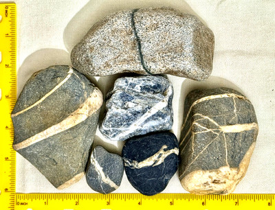 Lot of 6 Wish/Wishing Good Luck Stones From Washington State 2.75 pounds  #75