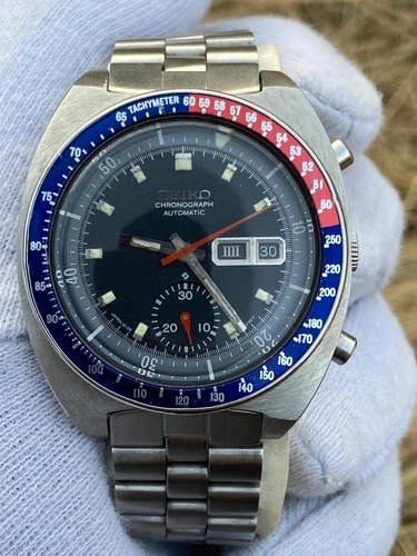 Vintage Seiko Pouge Men's Automatic Chronograph Watch 6139-6002 Ref