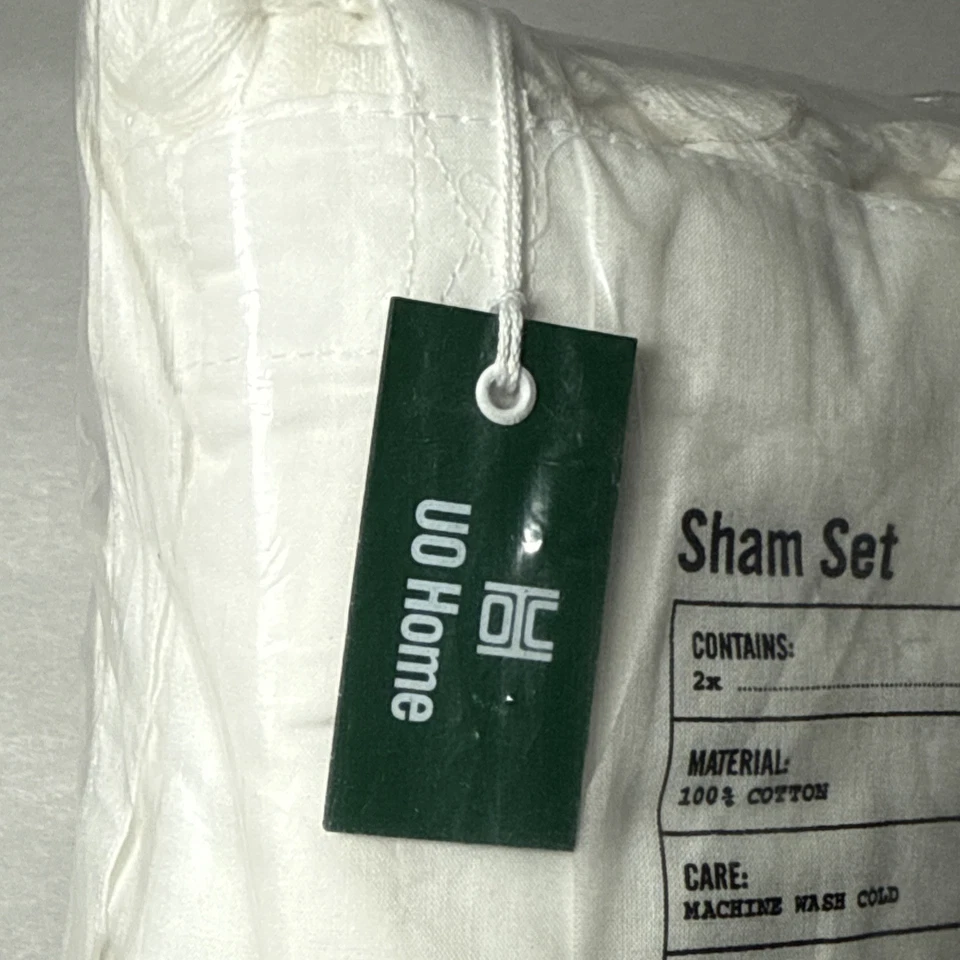 NUEVO Urban Outfitters Riley Blanco 100% Algodón Seersucker Almohada Estándar Falsa Foto 3 de 4