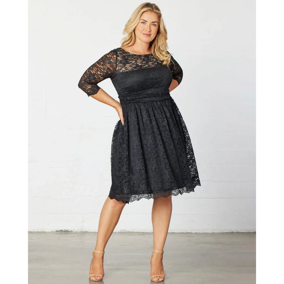 sheer fitted dress Amoris T812 Prom Dress - Black main image 1