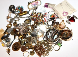 Lot#296 Huge lot of mixed vintage jewelry junk drawer findings collectibles