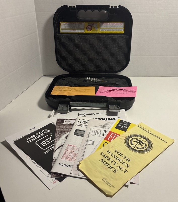 Glock 27 OEM Hard Case Box Factory Original Manual, Paperwork and Cleaning Tools