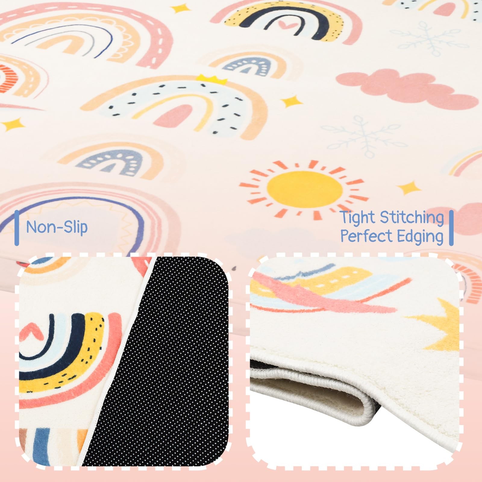 Babyhug Multi Purpose Baby Mat With Rainy Day Theme Print Set Of 3 - Light Beige