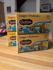 Assaisonnements célestes probiotiques gingembre tisane 16 pièces paquet de 4
