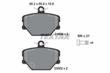Bremsbelagsatz Vorne Bosch-System für Smart Cabrio 450 City-Coupe ab 98->