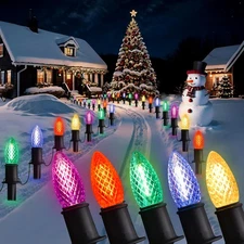 GAGALIFE 29Ft C9 Christmas Pathway Lights Outdoor - 25 LED Lights with 25 Marker
