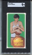 1970 Topps Pete Maravich Rookie Card SGC 9 MINT Graded Basketball #123. rookie card picture