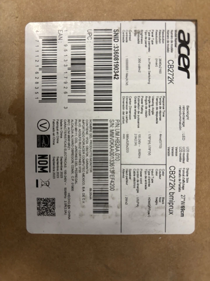 Acer CB272BMIPRX 27 inch Full HD LCD Monitor - Image 3 of 3