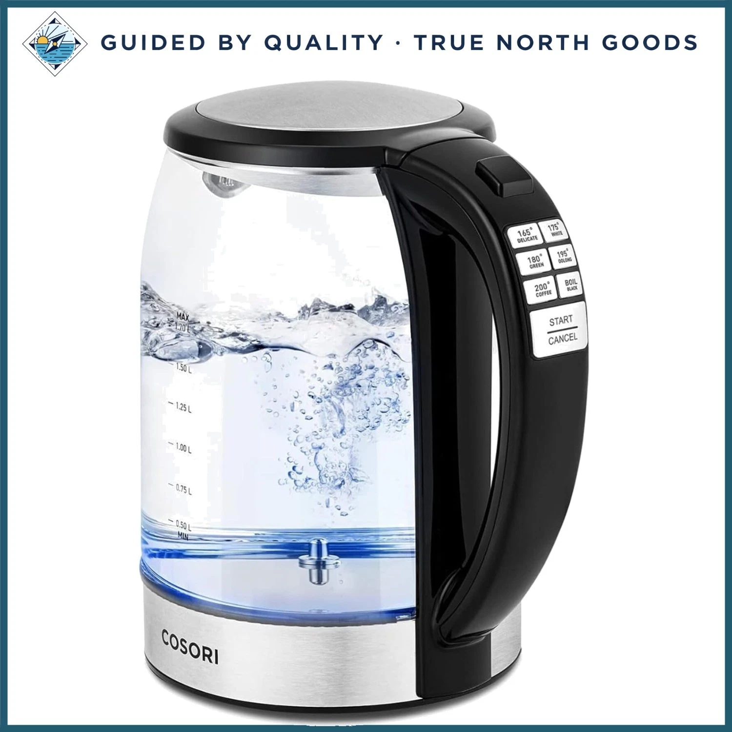 Stainless Steel Electric Kettle with Boil-Dry Protection and Keep Warm Function