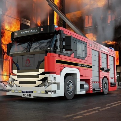 Feuerwehrauto Bausteine Stadttechnik Rettungsfahrzeug Modellbausteine 704 Teile